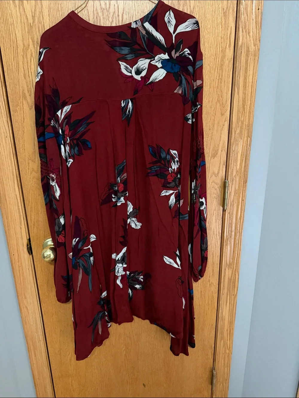 Free People Burgundy Floral Maxi Dress